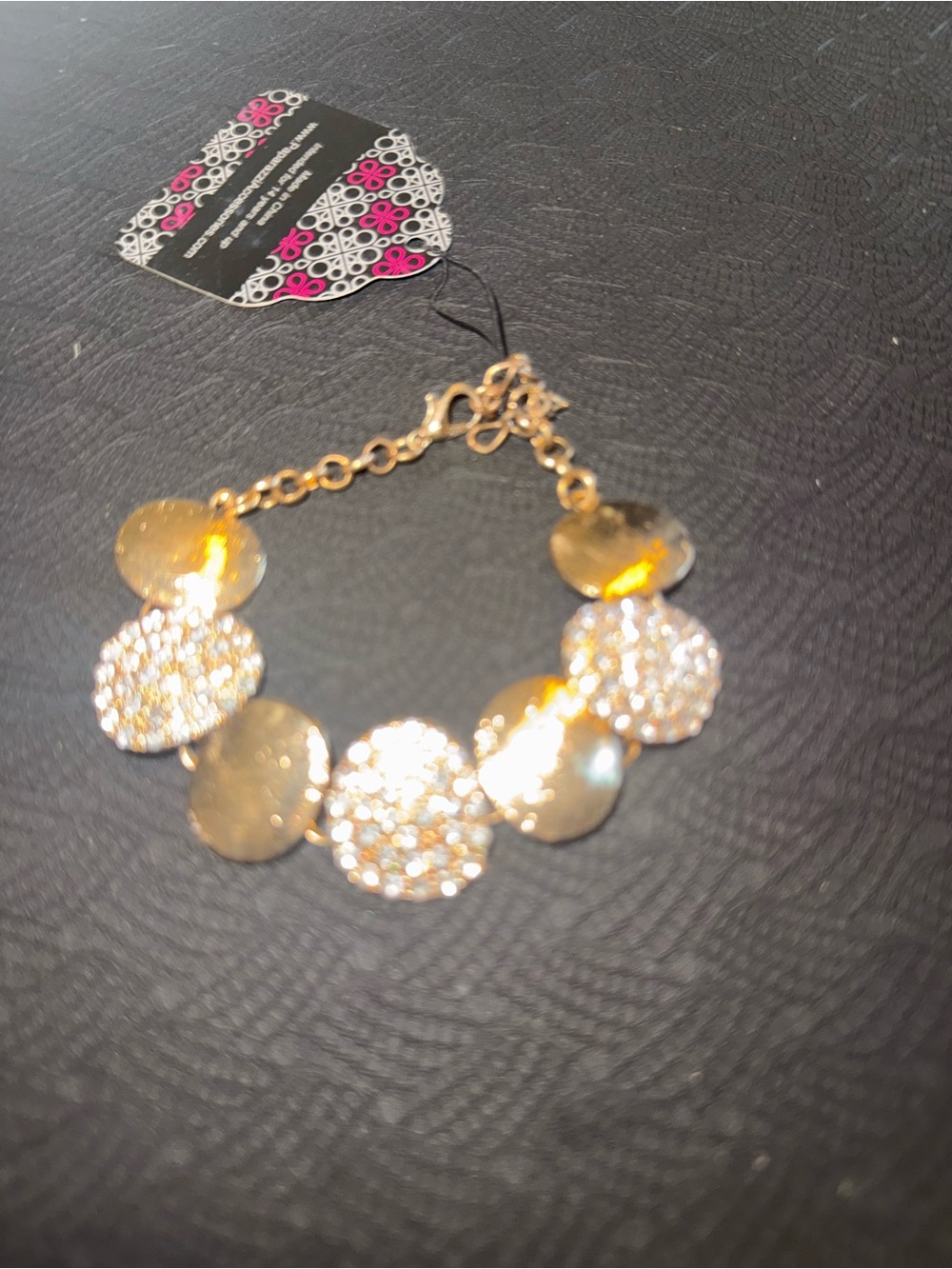 paparazzi Gold Sparkle Disc Bracelet